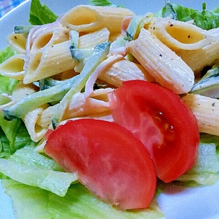 食感もいいよ！ペンネでマヨサラダ